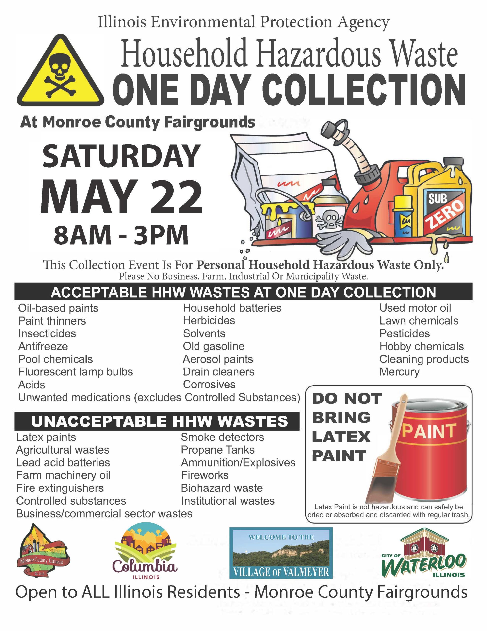 Household Hazardous Waste One Day Collection City of Waterloo, IL