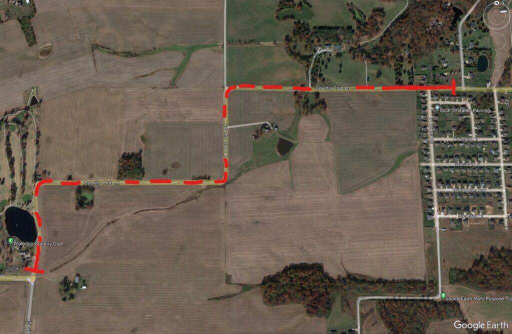 Diagram of Country Club Lane Roadwork Street Closure